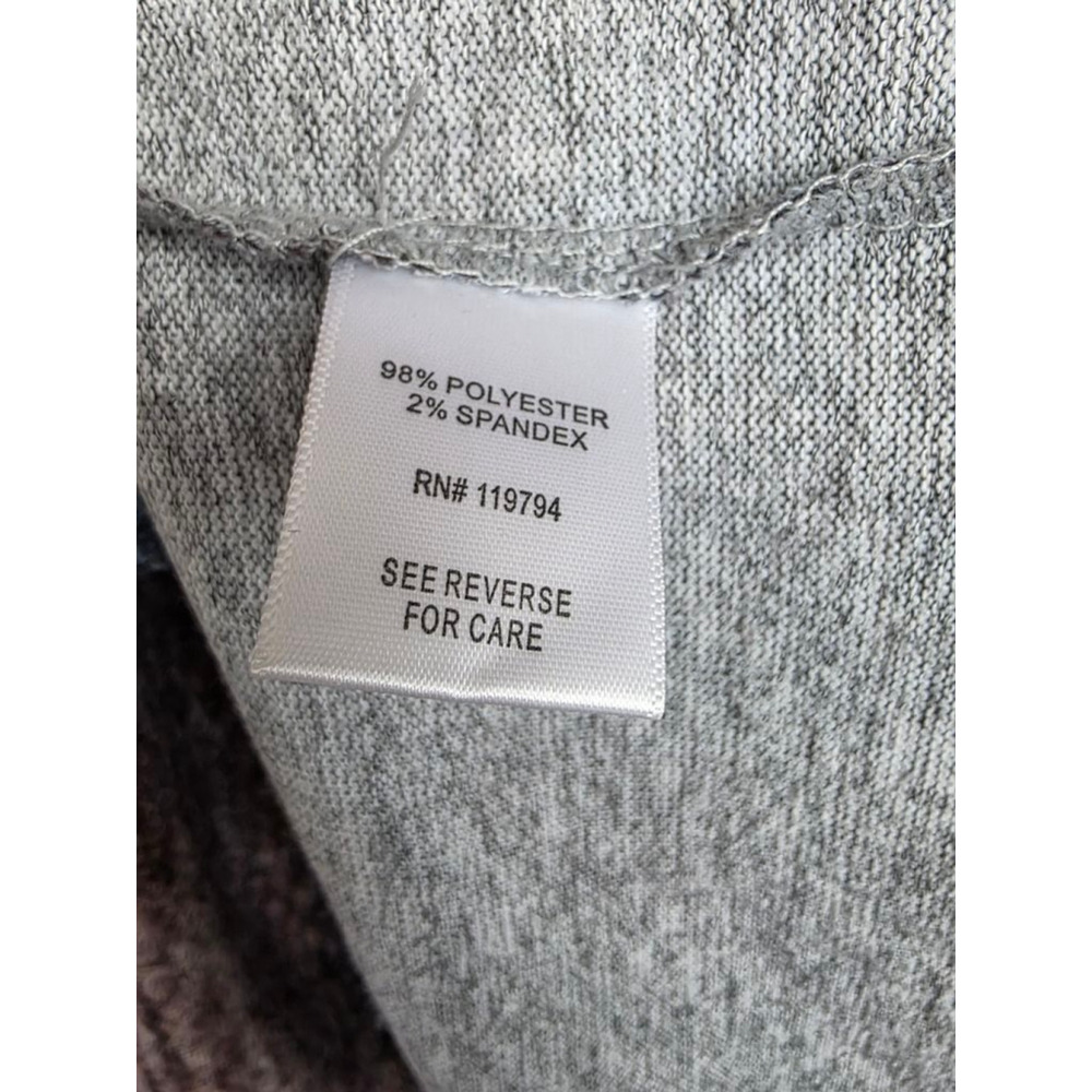 Women's One World Cowl Neck Sweater L Purple Gray Striped - Picture 5 of 6